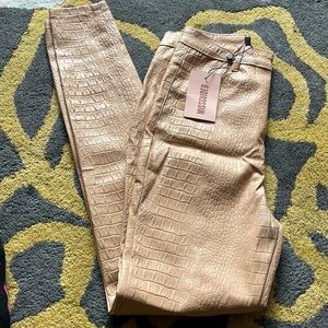 NUDE CROC PRINT PANTS SIZE 6